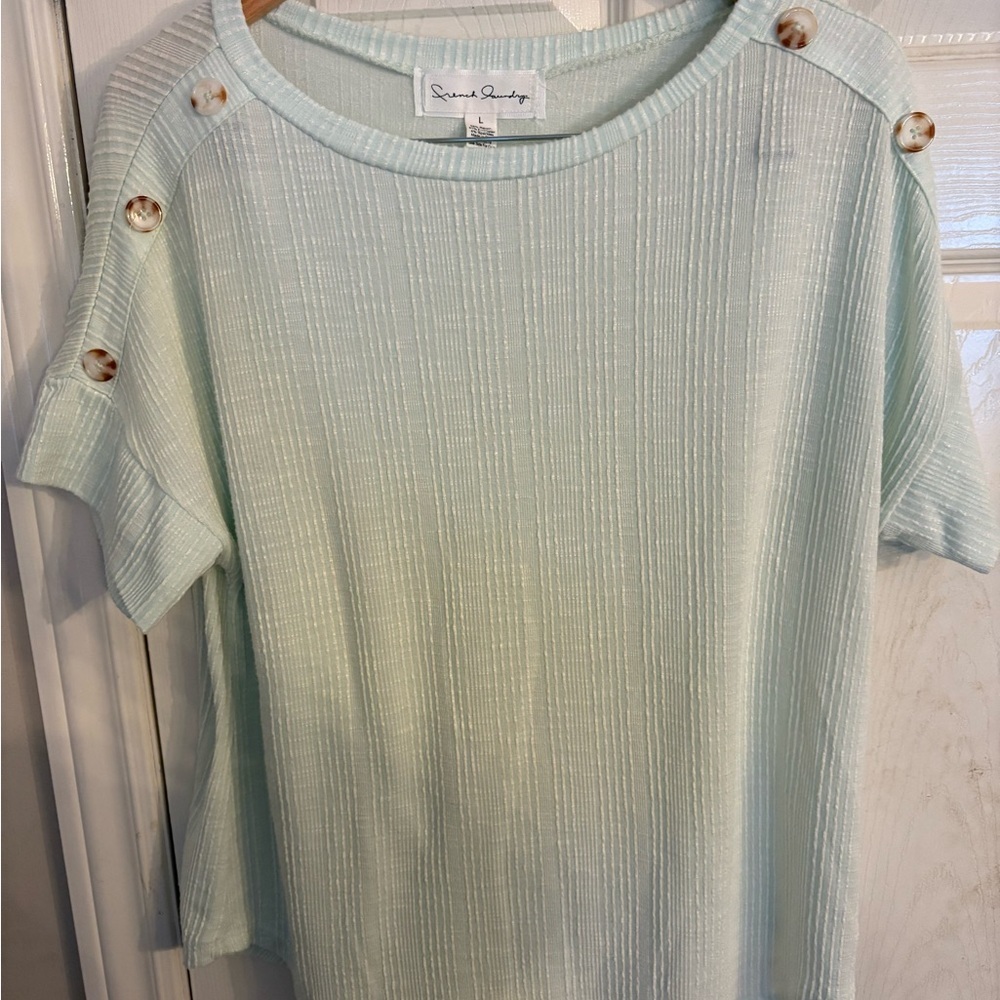 Women’s French Laundry textured Sweater, pastel green size L